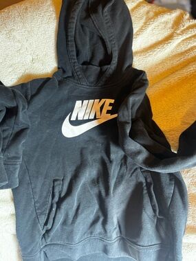 Nike Black Hoodie with White Swoosh Tag